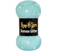 Rome Yarn Summer Glitter | Sparkle Yarn | Silk Effect | Acrylic Anti-Pilling Metallic Simli and Satin Textured Wool Thread Crochet Art Lace Craft (1 Pack, 507 Water Green)
