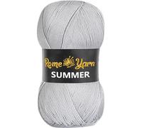 Rome Yarn Summer Yarn | Silk Effect | #2 Fine | 100 g | 350 m | Anti-Pilling Acrylic Yarn | Knitting Thread Crochet Art Lace Craft (1 Pack, 941 Grey)