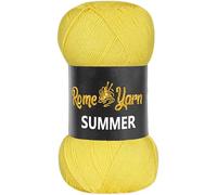 Rome Yarn Summer Yarn | Silk Effect | #2 Fine | 100 g | 350 m | Anti-Pilling Acrylic Yarn | Knitting Thread Crochet Art Lace Craft (1 Pack, 323 Yellow)