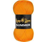 Rome Yarn Summer Yarn | Silk Effect | #2 Fine | 100 g | 350 m | Anti-Pilling Acrylic Yarn | Knitting Thread Crochet Art Lace Craft (1 Pack, 273 Light Orange)