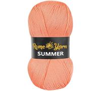 Rome Yarn Summer Yarn | Silk Effect | #2 Fine | 100 g | 350 m | Anti-Pilling Acrylic Yarn | Knitting Thread Crochet Art Lace Craft (1 Pack, 218 Salmon)