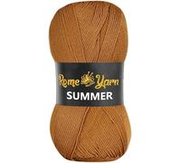 Rome Yarn Summer Yarn | Silk Effect | #2 Fine | 100 g | 350 m | Anti-Pilling Acrylic Yarn | Knitting Thread Crochet Art Lace Craft (1 Pack, 840 Dark Brown)