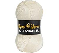 Rome Yarn Summer Yarn | Silk Effect | #2 Fine | 100 g | 350 m | Anti-Pilling Acrylic Yarn | Knitting Thread Crochet Art Lace Craft (1 Pack, 25 Cream)