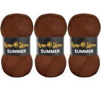 Rome Yarn Summer Yarn | Silk Effect | #2 Fine | 100 g | 350 m | Anti-Pilling Acrylic Yarn | Knitting Thread Crochet Art Lace Craft (3 Pack, 858 Bitter Coffee)