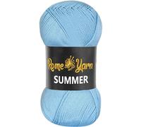 Rome Yarn Summer Yarn | Silk Effect | #2 Fine, 4 Ply (UK), Sport (USA) | 100 g | 350 m | Anti-Pilling Acrylic Yarn | Knitting Thread Crochet Art Lace Craft (1 Pack, 537 Light Blue)