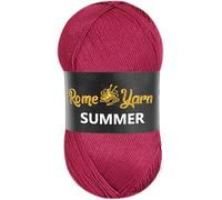 Rome Yarn Summer Yarn | Silk Effect | #2 Fine, 4 Ply (UK), Sport (USA) | 100 g | 350 m | Anti-Pilling Acrylic Yarn | Knitting Thread Crochet Art Lace Craft (1 Pack, 747 Dark Damson)