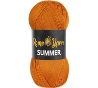 Rome Yarn Summer Yarn | Silk Effect | #2 Fine, 4 Ply (UK), Sport (USA) | 100 g | 350 m | Anti-Pilling Acrylic Yarn | Knitting Thread Crochet Art Lace Craft (1 Pack, 302 Cinnamon)
