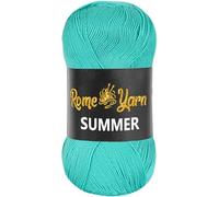 Rome Yarn Summer Yarn | Silk Effect | #2 Fine, 4 Ply (UK), Sport (USA) | 100 g | 350 m | Anti-Pilling Acrylic Yarn | Knitting Thread Crochet Art Lace Craft (1 Pack, 440 Live Green)