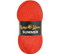 Rome Yarn Summer Yarn | Silk Effect | #2 Fine, 4 Ply (UK), Sport (USA) | 100 g | 350 m | Anti-Pilling Acrylic Yarn | Knitting Thread Crochet Art Lace Craft (1 Pack, 101 Pomegranate Flower)