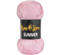 Rome Yarn Summer Yarn | Silk Effect | #2 Fine, 4 Ply (UK), Sport (USA) | 100 g | 350 m | Anti-Pilling Acrylic Yarn | Knitting Thread Crochet Art Lace Craft (1 Pack, 768 Powder Pink)