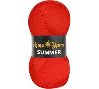 Rome Yarn Summer Yarn | Silk Effect | #2 Fine, 4 Ply (UK), Sport (USA) | 100 g | 350 m | Anti-Pilling Acrylic Yarn | Knitting Thread Crochet Art Lace Craft (1 Pack, 165 Red)
