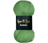 Rome Yarn Summer Yarn | Silk Effect | #2 Fine, 4 Ply (UK), Sport (USA) | 100 g | 350 m | Anti-Pilling Acrylic Yarn | Knitting Thread Crochet Art Lace Craft (1 Pack, 486 Pine Green)