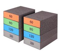 Romeda 8-Pack Sanding Sponge, Four Grits Per Pack 60/80/120/220, Washable and Reusable Handmade Sandpaper Block, Drywall Sandpaper Blocks for Wooden Drywall Sheetrock and Metal Glazing