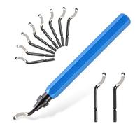 Romeda Deburring Tool with 11PCS High Speed Steel Rotary Blades, Deburring Tool 3D Printing with 1 Blue Handle for Resin, Metal, Plastic, PVC Pipes and Copper