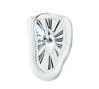 Romeeton Creative Melting Clock Home Decoration Gift Surrealist Salvador Dali Style Clocks Surreal Distorted Wall Clock (White)