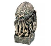 Romeeton Cthulhu Skull Figurine 7" H Kraken Giant Sea Monster Octopus Sculpture Gift (Bronze Patina)