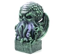 Romeeton Cthulhu Skull Figurine 7" H Kraken Giant Sea Monster Octopus Sculpture Gift (Green)