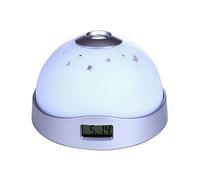 Romeeton LED Starry Night Sky Projector Lamp, Alarm Clock with Snooze, Colour Change, Remote Control, Night Light Projector Magic Bedside Table Clock for Kids Room