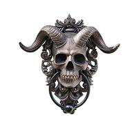 Romeeton Satan Skull Head Door Knocker Resin Goat-headed Wall Hang Ornament Gothic Decoration (Large)