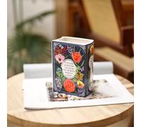 Romehaha Book-Shaped Decorative Vase for Flowers,Modern Ceramic Aesthetics Infused with Artistic Cultural Style,Unique Vase for Book Lovers Bookshelf Decor (Secret Garden)