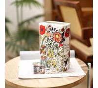 Romehaha Book-Shaped Decorative Vase for Flowers,Modern Ceramic Aesthetics Infused with Artistic Cultural Style,Unique Vase for Book Lovers Bookshelf Decor (Through the Looking Glass(large))