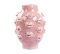 Romehaha Ceramic Body Lips Vase Table Decor Modern Farmhouse Decor Flower Vase for Home Office Shops 6.5X4.72Inch (pink)