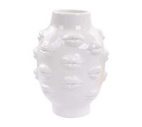 Romehaha Ceramic Body Lips Vase Table Decor Modern Farmhouse Decor Flower Vase for Home Office Shops 6.5X4.72Inch (white)