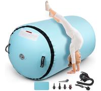 ROMELANDS Mintgreen Air Roller Tumbling Barrel Back Somersault Backbend Trainer for Inflatable Gymnastics Springboard Cheerleading Equipment, with Electric Pump for Yoga Cheerleading Home Gym Use