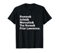 Romeo and Juliet Shakespeare Character List T-Shirt