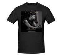 Romeo Music Santos Shirt Men's Fashion Versatile Short Sleeve Crew Neck T-Shirt Black
