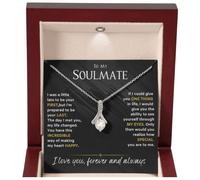ROMESIA To My Soulmate Necklace For Women, Soul Mate Jewelry for Women, Future Wife Gifts, Jewelry for Wife Necklace from Husband, Love Of My Life Gifts for Girlfriend, Pendant With Message Card