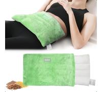 Romfox Microwavable Heating Pad for Pain Relief, Moist Heat for Cramps, Muscles, Joints, Back, Neck and Shoulders, Heat Compress Pillow, for Both Hot and Cold Therapy Green 17 * 8.7 Disassemble