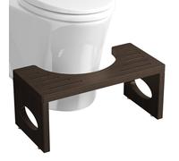 ROMGUAR CRAFT 7 Inch Bamboo Toilet Stool, Foldable Poop Stool, Bathroom Step Stool Squat (Brown)