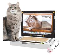 Romicta 3-in-1 Laptop Scratcher - Cat Scratcher Toy with Interactive Plush Mouse Teaser and Ball Track Pad - Foldable Corrugated Computer Scratching Board
