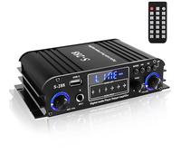 Romicta 4 Channel Bluetooth 5.0 Stereo Amplifier, 50Wx4 HiFi Power Amp, 1200W Max, USB/SD/FM, Class D Home Audio Receiver for Home Theater & Karaoke, Includes Remote & Power Adapter