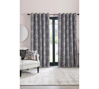 Laurence Llewelyn-Bowen 'Romilly' Floral Jacquard Blackout Pair of Eyelet Curtains in Natural | Size: 229 cm width x 183 cm drop Laurence Llewelyn-Bowen Natural 229 cm width x 183 cm drop