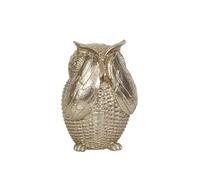 Romimex Silver Resin Owl Ornament 11cm x 15cm x 10cm