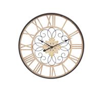 Romimex Wall Clock Black Wood Metal 50 x 50 x 5 cm