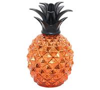 Romingo Mercury Glass Pineapple Lamp 9 Inch Batteries Operated Night Light with Timer for Living Bed Room, Women's Gift for Wife Girl Friend, Orange