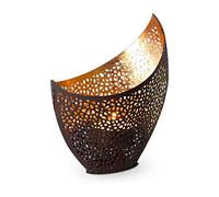ROMINOX Tealight Holder, Metal - Satin Finish, Brown/Gold, 11 x 8 x 14.5 cm
