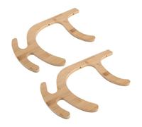 ROMISBABA 1 Pair Yoga Mat Wall Holder Wooden Rack with Symmetrical Pair Design for Versatile Storage and Safeguarding Yoga Mat Surfaces, Space Efficient 2 Tier Foam Roller Storage for Home