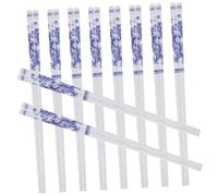 ROMISBABA 10 Pairs Ceramic Chopsticks Blue and White Porcelain Home Accessory Dishwasher Safe Lightweight Dinner Utensils for Restaurant Sushi Night Korean BBQ