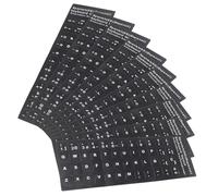 ROMISBABA 10 Sheets Spanish Language Keyboard Letter Replacement Stickers Black Matte Background White Font for Percent Keyboard Laptop Desktop Easy to Apply and Remove