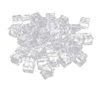 ROMISBABA 100pcs Acrylic Fake Ice Cubes Irregular Square Artificial Ice Cubes Reusable Fake Props for Photography Vase Filler Decorative for Drinks and Party