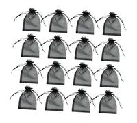 ROMISBABA 100pcs Black Organza Pouch Drawstring Pearl Gauze Bags for Jewelry Cosmetics Item Storage Wedding Party Favor Rustic Decor