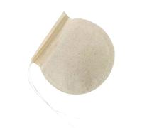ROMISBABA 100pcs Disposable Round Wood Pulp Tea Filter Bags Khaki Biodegradable Paper for Loose Leaf Tea Coffee Herbal Powder Brewing Bulk Pack for Home Cafe Office Use