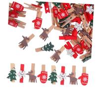 ROMISBABA 100pcs Mini Christmas Wooden Clothespins Snowflake Clips for Hanging Photos and Crafts Compact Small Wood Pegs for Holiday Decor Party Favors Home and School DIY Displays