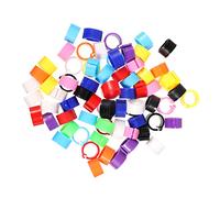 ROMISBABA 100pcs Mixed Color Pigeon Foot Rings Clip on Leg Bands Plastic Identification Rings for Racing and Homing Pigeons Bird Supplies