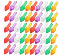 ROMISBABA 100pcs Multicolor Ceramic Christmas Tree Replacement Twist Bulbs Plastic Colored Pegs for Holiday Decor Easy Install DIY Ornaments with Vibrant Red Green Purple Orange Lights