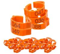 ROMISBABA 100pcs Poultry Leg Rings Identification Bands for Chickens Ducks Geese with Tags Bright Orange Lightweight Plastic for Easy Sorting and Breeding Management